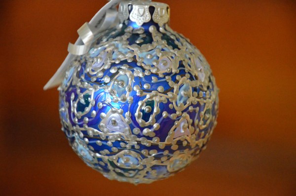 Blue Silver ornament